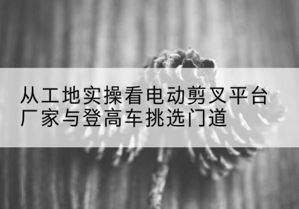 大安电动剪叉升降平台厂家-从工地实操看电动剪叉平台厂家与登高车挑选门道